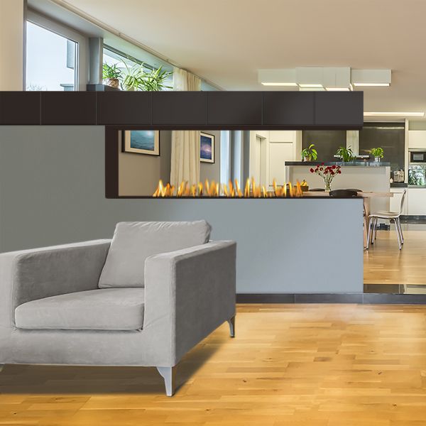 European Home H-Series Peninsula Ventless Gas Fireplace - 72"