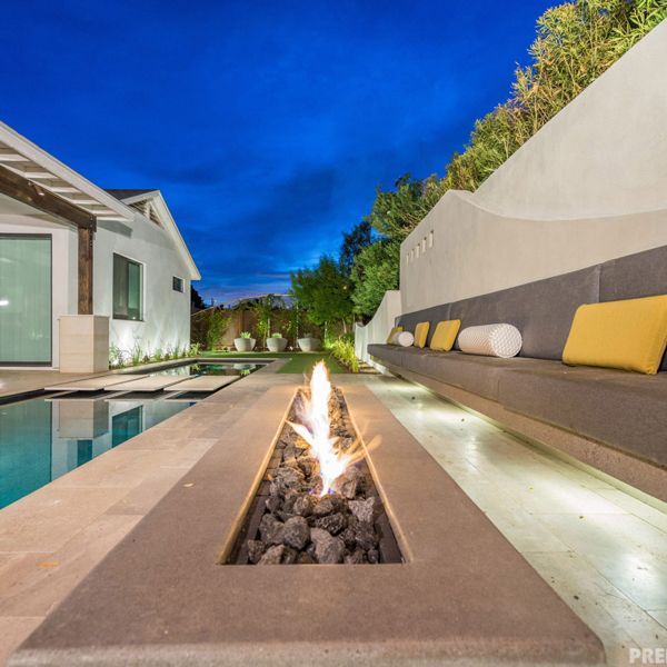 Weather Resistant AWEIS Linear Flat Fire Pit Burner System - 60" x 6"