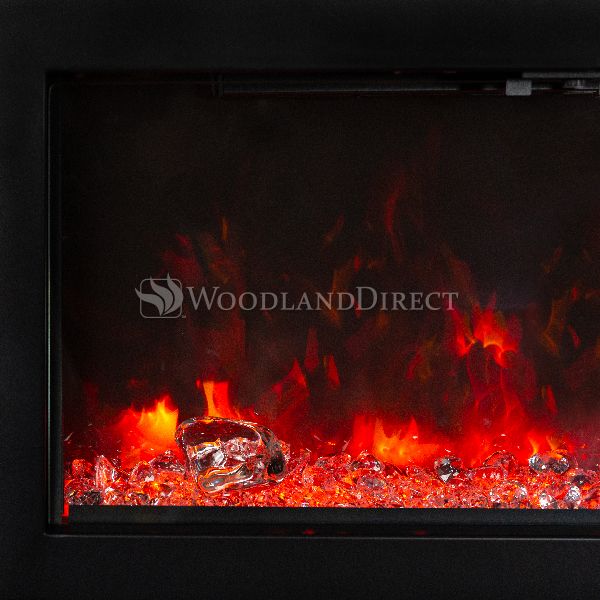 Amantii Deep 50" Electric Fireplace - Black Steel Surround