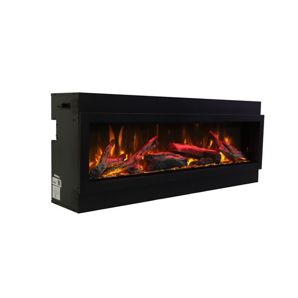 Amantii Deep 50" Electric Fireplace - Black Steel Surround