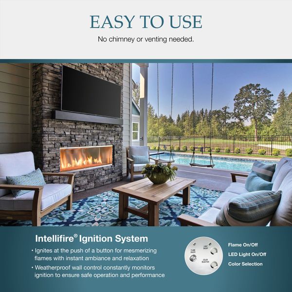 Outdoor Lifestyles Lanai Outdoor Linear Gas Fireplace - 60"