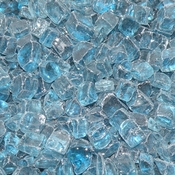 Pacific Blue - 1/2" Fire Glass- 10 lbs.